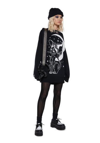 Familiar Kitty Knit Sweater