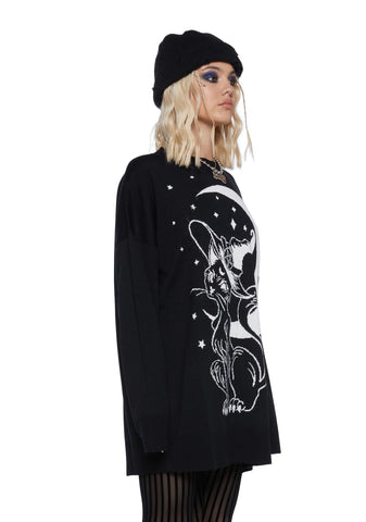 Familiar Kitty Knit Sweater