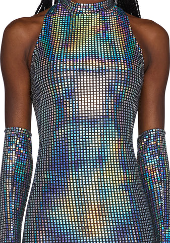 Moon Kissed Mini Dress And Gloves Set - Disco