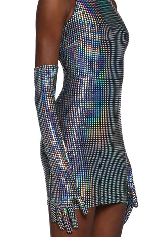 Moon Kissed Mini Dress And Gloves Set - Disco