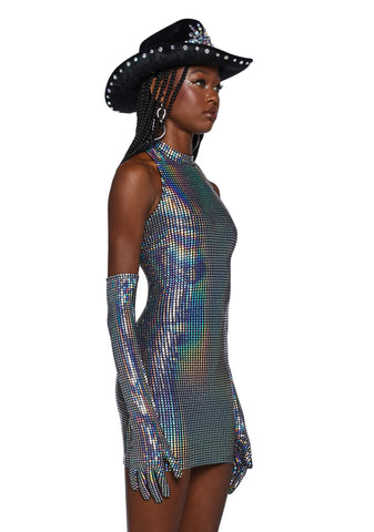 Moon Kissed Mini Dress And Gloves Set - Disco