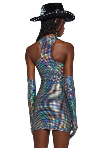 Moon Kissed Mini Dress And Gloves Set - Disco