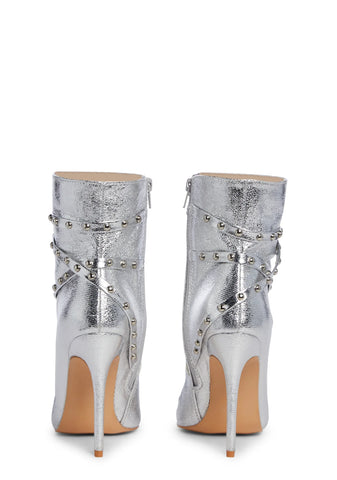 Quinn Heeled Boots-Silver