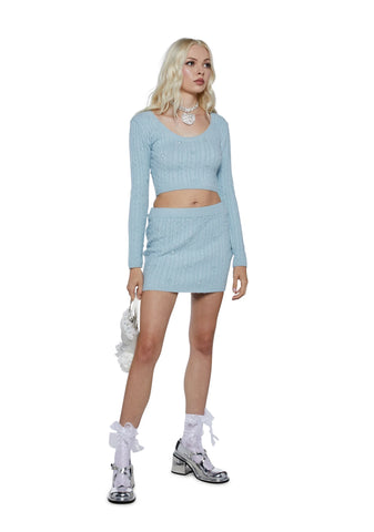 Love In The Air Knit Sweater - Blue