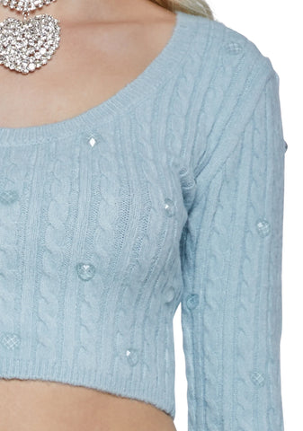 Love In The Air Knit Sweater - Blue