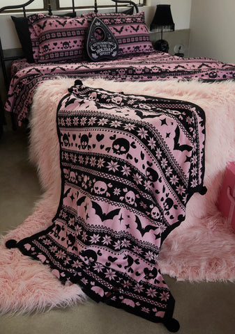 Deck The Skulls Throw Blanket