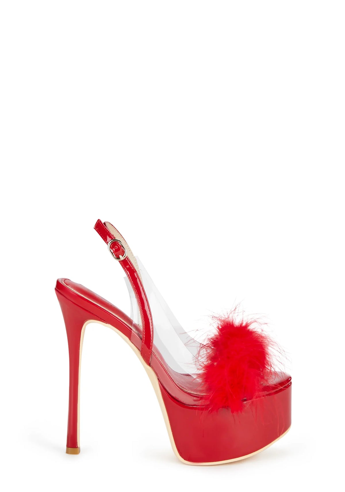 Ivette Fluffy Heels - Red