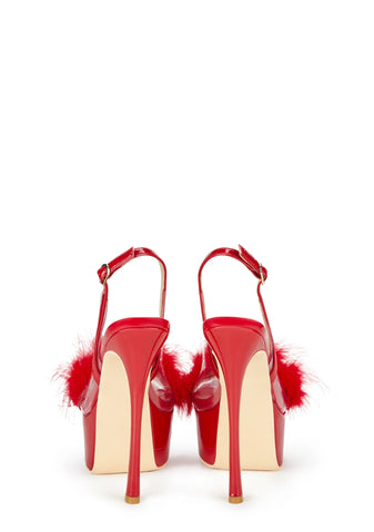 Ivette Fluffy Heels - Red