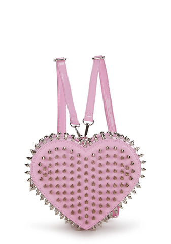 Reckless Devotion Studded Backpack - Pink
