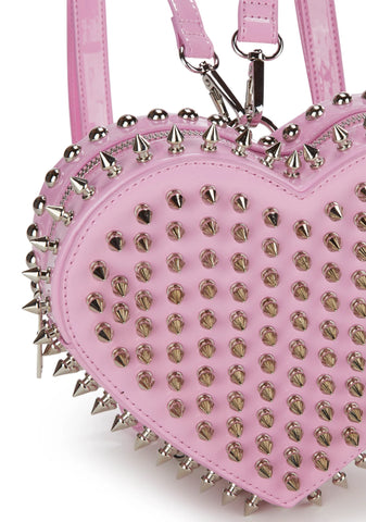 Reckless Devotion Studded Backpack - Pink