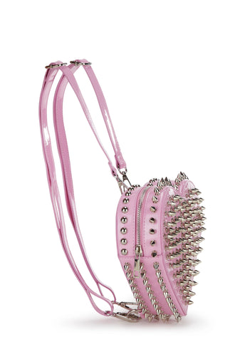 Reckless Devotion Studded Backpack - Pink