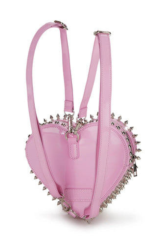 Reckless Devotion Studded Backpack - Pink