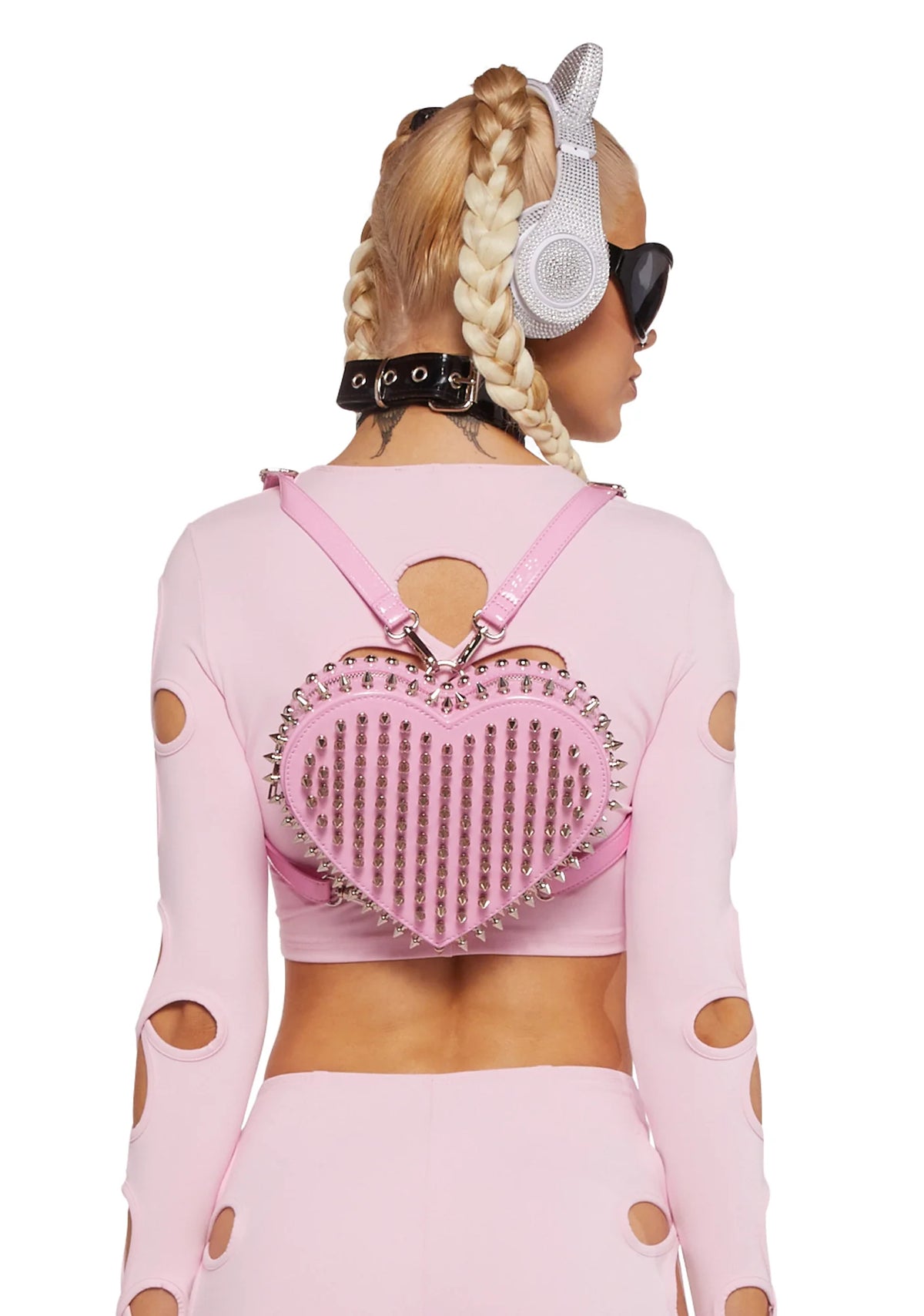 Reckless Devotion Studded Backpack - Pink