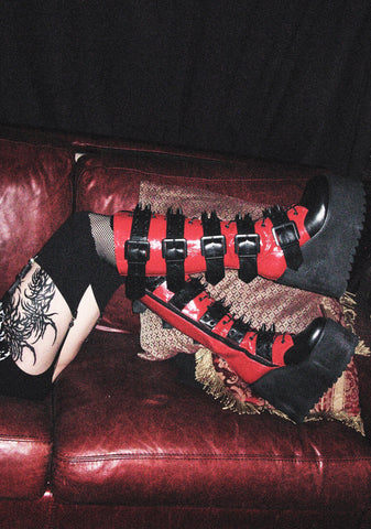 Appetite For Destruction Platform Boots - Red