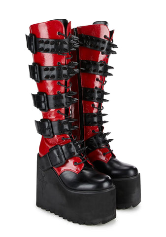 Appetite For Destruction Platform Boots - Red