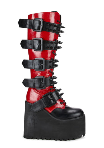 Appetite For Destruction Platform Boots - Red