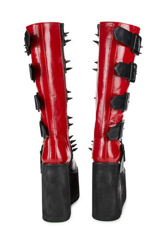 Appetite For Destruction Platform Boots - Red