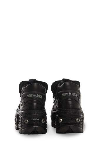 Tank Short Leather Platform Boots