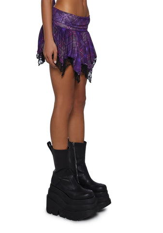 Tales Of Fantasy Mini Skirt - Purple Plaid