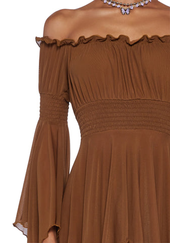 Musical Odyssey Mini Dress - Brown