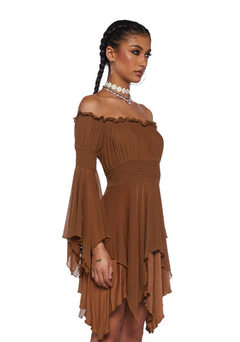 Musical Odyssey Mini Dress - Brown