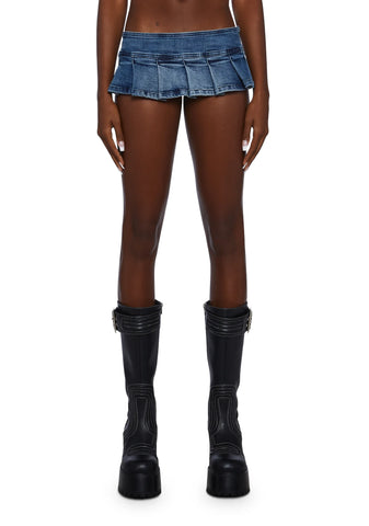 Harlow Micro Belt Skirt - Blue