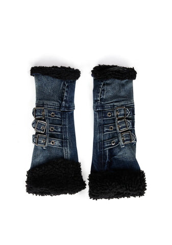 Lara Denim Gloves- Black