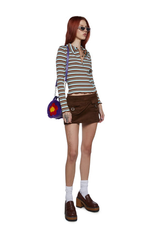 Mellow Mornings Long Sleeve Top - Brown