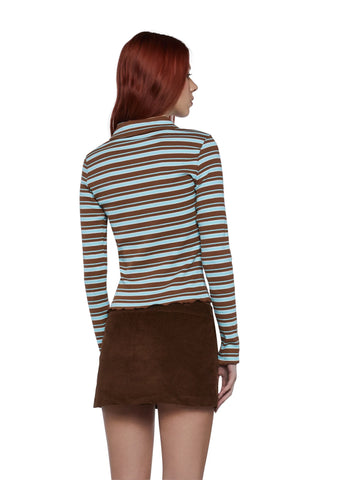 Mellow Mornings Long Sleeve Top - Brown