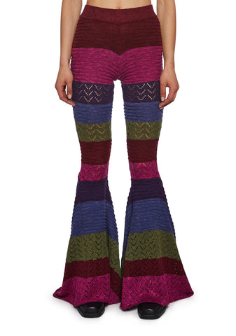 Trippy Fads Crochet Pants - Striped