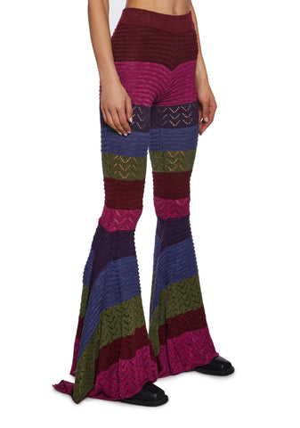 Trippy Fads Crochet Pants - Striped