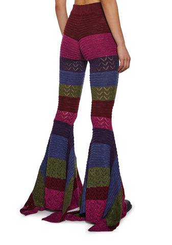 Trippy Fads Crochet Pants - Striped