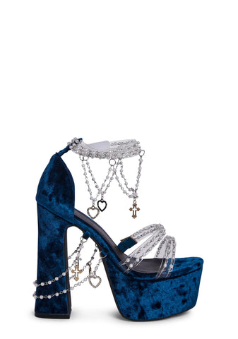 Holy Revelation Platform Heels - Sapphire