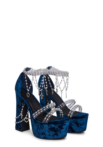 Holy Revelation Platform Heels - Sapphire