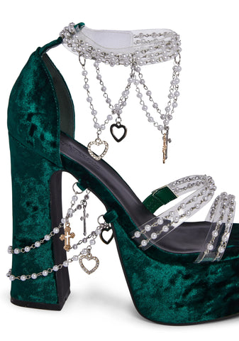 Holy Revelation Platform Heels - Emerald