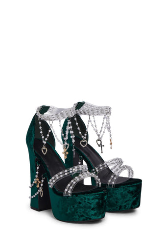 Holy Revelation Platform Heels - Emerald