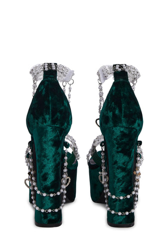 Holy Revelation Platform Heels - Emerald
