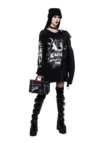 Webbed Witch Oversized Top