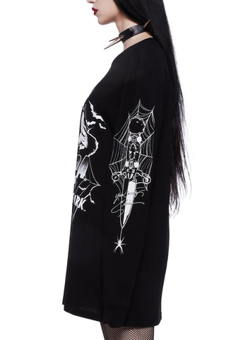 Webbed Witch Oversized Top