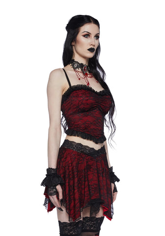 Stop Me Knit Cami Top - Red