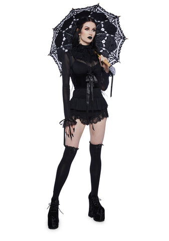 Obsession Within Long Sleeve Top  - Black