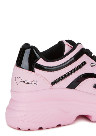 Yandoll Yami Platform Sneakers - Pink