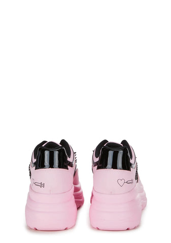 Yandoll Yami Platform Sneakers - Pink