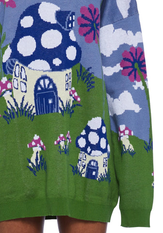 Magic Daze Knit Sweater - Light Blue