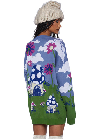 Magic Daze Knit Sweater - Light Blue