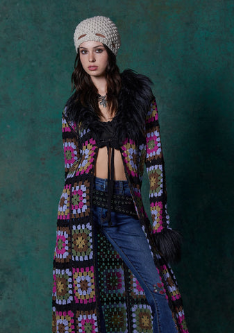Lady Leisure Crochet Long Cardigan