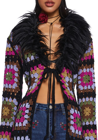 Lady Leisure Crochet Long Cardigan