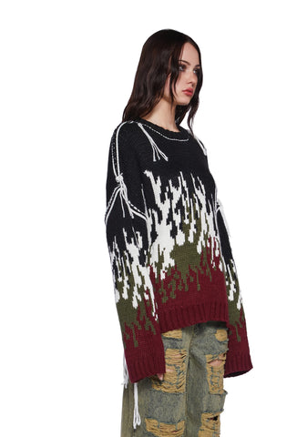 Burn Chunky Flame Knit Sweater