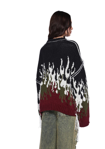 Burn Chunky Flame Knit Sweater