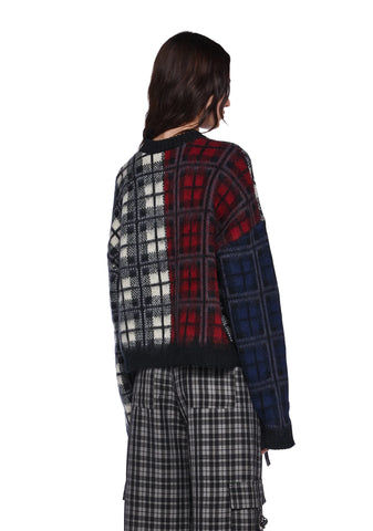 Crux Spliced Checked Knit Sweater